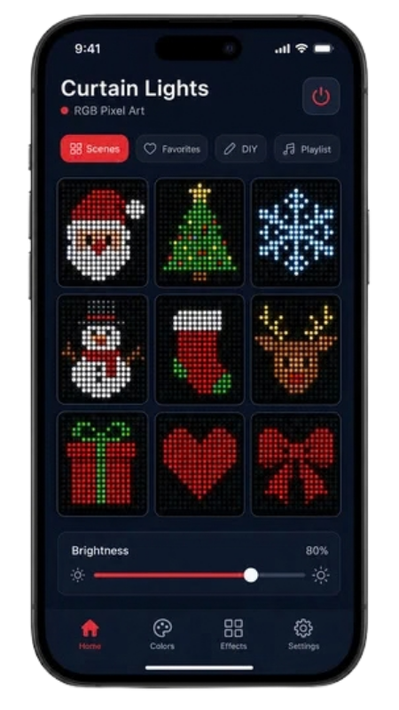 Curtain lights mobile app