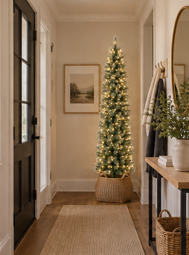 7 Ft Pre-Lit Slim Christmas Tree